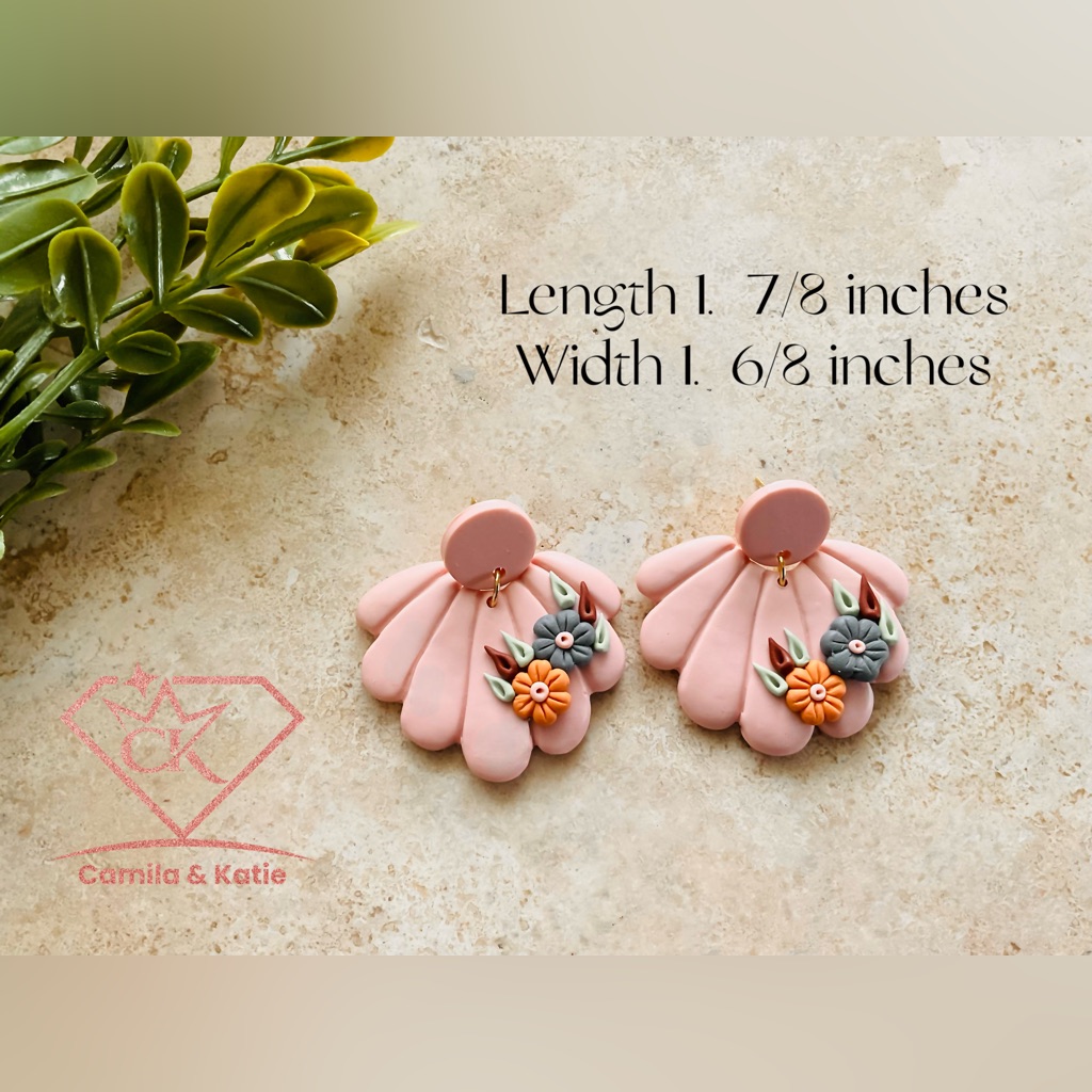 Romantic Feminine Clay Earrings - Handmade